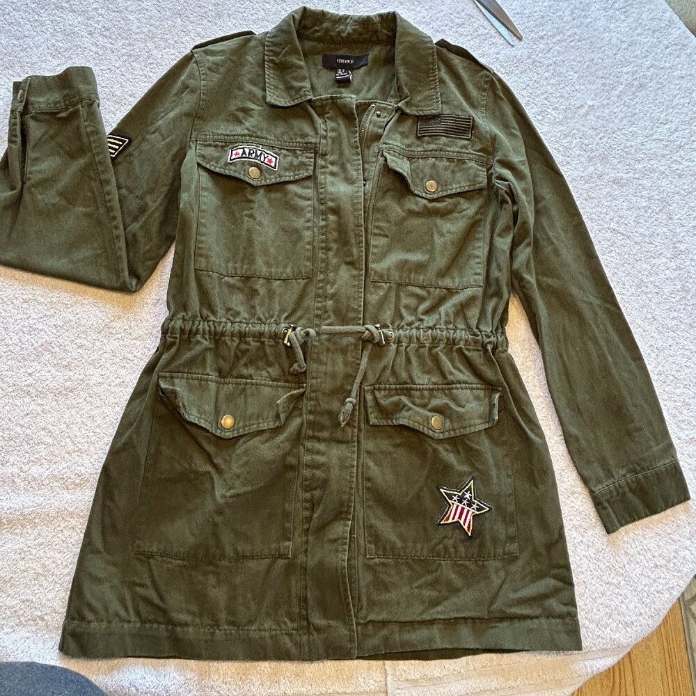 Woman's Forever 21 Army Green Utility Jacket